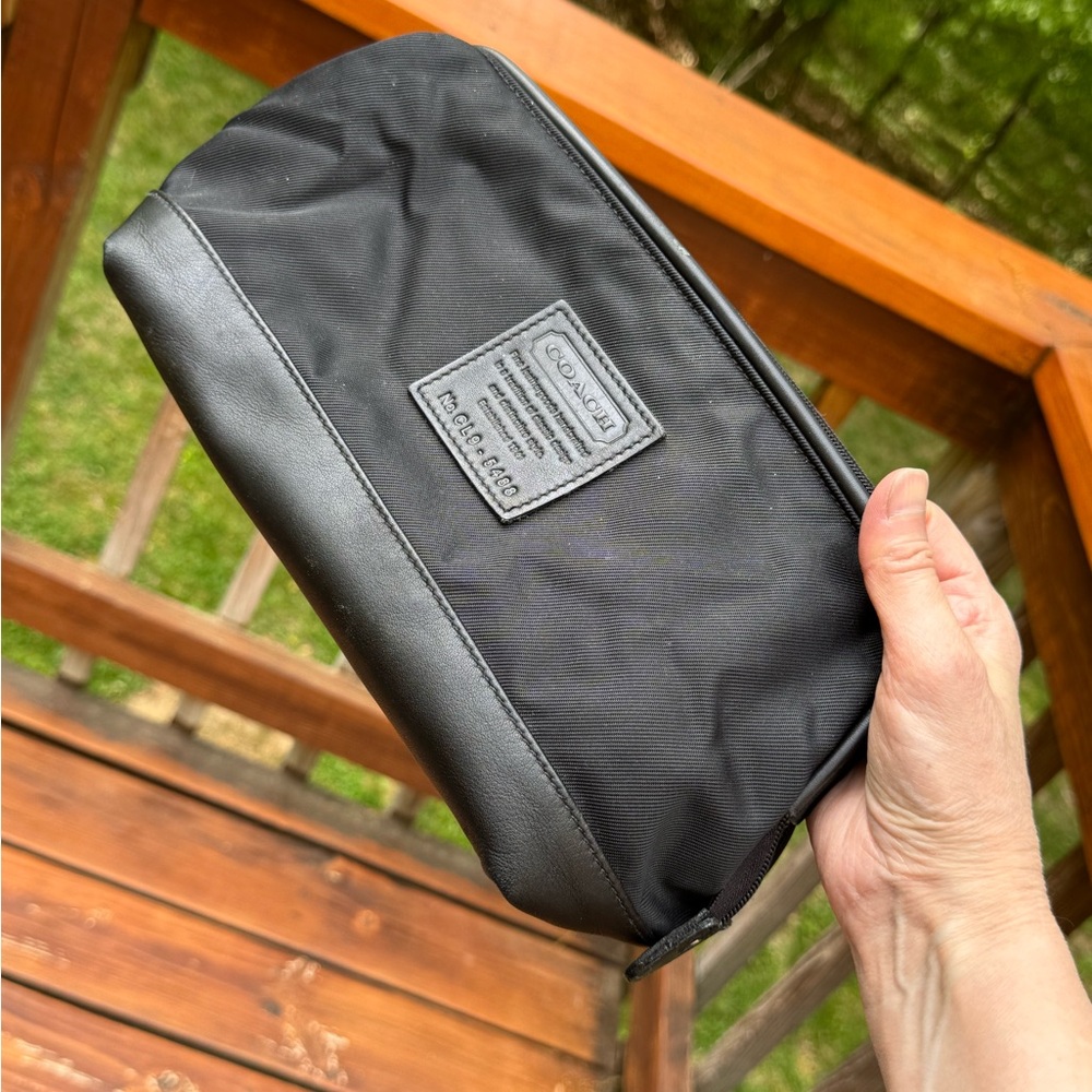 Coach Black Toiletry Bag with Minimalist Design